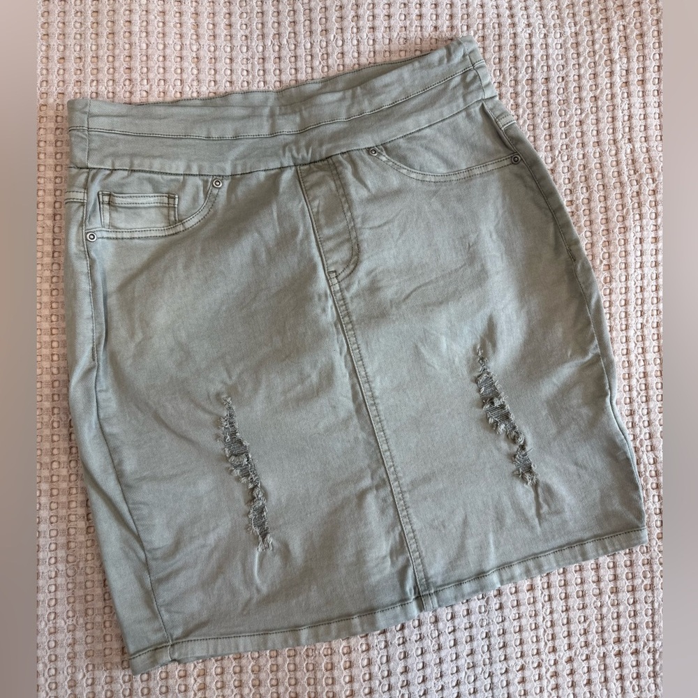 Tribal Olive Green Skirt
